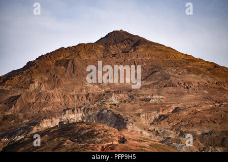 Cerro Rico (Cerro Potosí or Sumaq Urqu), a 4800m mountain famed for its silver mines, near the city of Potosi, Bolivia. Stock Photo