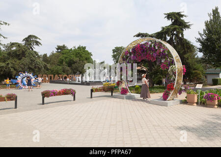 Evpatoria, Crimea, Russia - June 29, 2018: Entrance to the Lenin Garden in the resort town of Evpatoria, Crimea Stock Photo