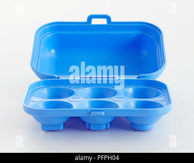 Blue toy egg box Stock Photo