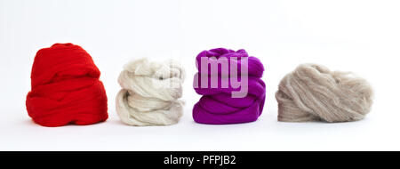 Coloured balls of wool top Stock Photo