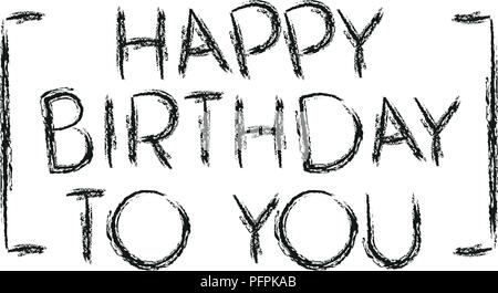 happy birthday message with hand made font Stock Vector