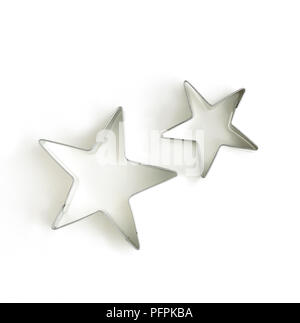 Two star shaped pastry cutters Stock Photo