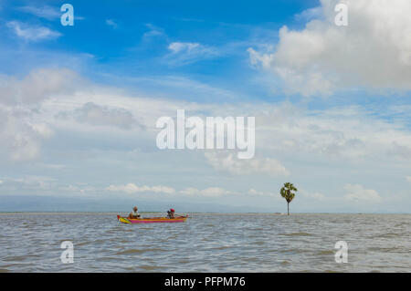 Panoramic landscapes of the flooded lake Tempe in the south of Sulawesi, Indonesia Stock Photo