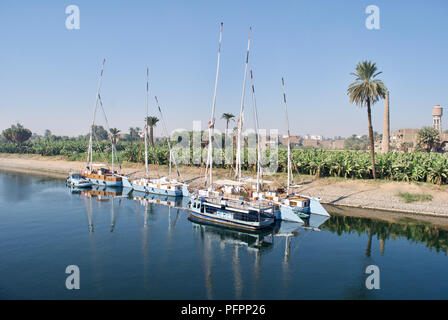 Boats on The Nile River, Egypt Stock Photo