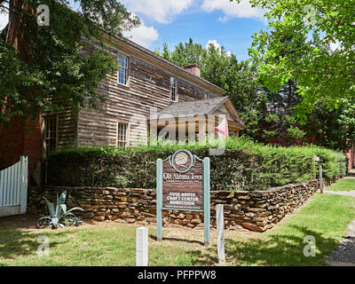 Rose-Morris craft house front entrance in Old Alabama Town, an outdoor museum, in Montgomery Alabama, USA. Stock Photo