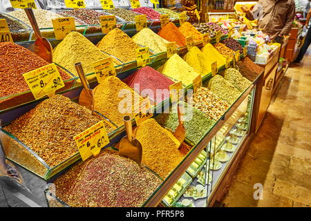 Spices in the The Egyptian Bazaar, Istanbul, Turkey Stock Photo