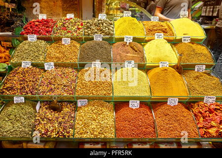 Spices in the The Egyptian Bazaar, Istanbul, Turkey Stock Photo