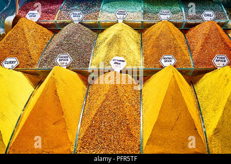 Spices in the The Egyptian Bazaar, Istanbul, Turkey Stock Photo