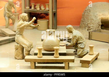 China clay sculpture, labor scene Stock Photo