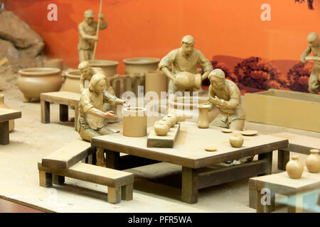 China clay sculpture, labor scene Stock Photo