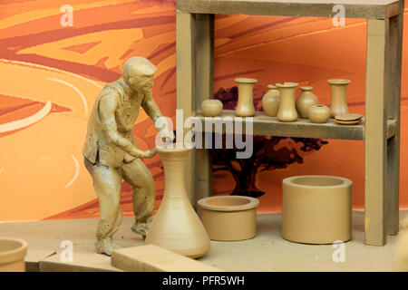 China clay sculpture, labor scene Stock Photo