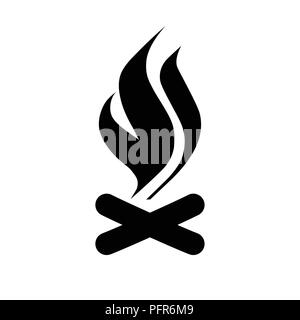 Flame or Fire Icon. EPS 8 vector graphic, isolated on white background. Stock Vector