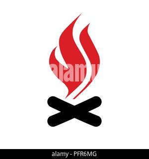 Flame or Fire Icon. EPS 8 vector graphic, isolated on white background. Stock Vector