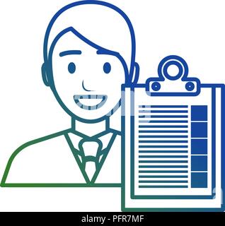 businessman with checklist character vector illustration design Stock Vector