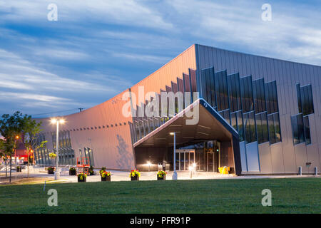 Vaughan Civic Centre Resource Library at dusk. Vaughan, Ontario, Canada. Stock Photo
