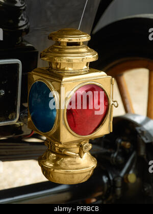 Ford Model T brass headlamp, close-up Stock Photo