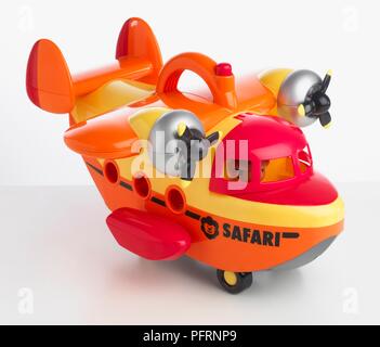 Toy safari aeroplane, close-up Stock Photo