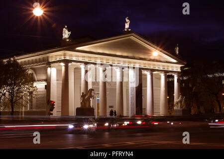 Saint-Petersburg, Russia, October 2017 - night view of The Manege, a former riding hall for the Imperial Horse Guards, built in 1804-1807 Stock Photo