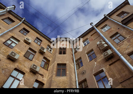 Yard-well in Saint Petersburg, Russia Stock Photo