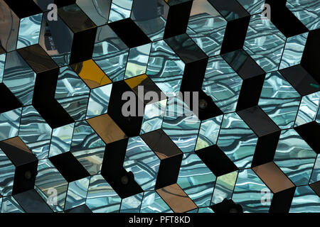 Mirror ceiling in the Harpa building, Reykjavik, Iceland Stock Photo