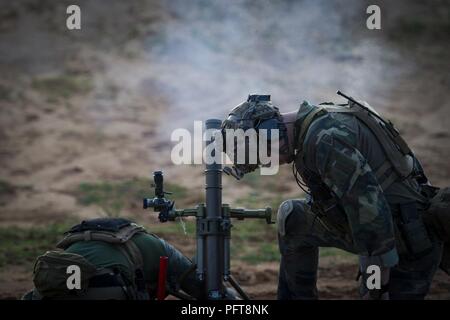 U.S. Marine Corps Raiders with the 3d Marine Raider Battalion ride on a ...