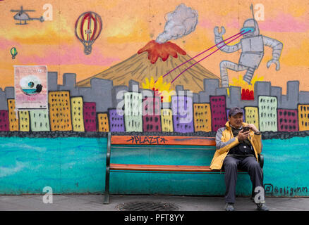 Graffiti street art in Reykjavik, Iceland Stock Photo