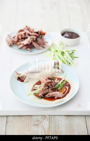 Chinese duck pancakes Stock Photo