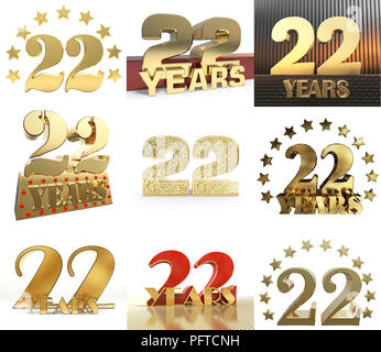 happy birthday twenty two 22 year fun celebration anniversary stock