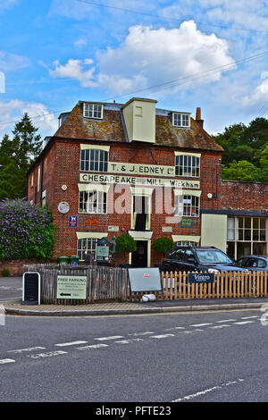 Chesapeake Mill in Bridge Street Wickham,Hampshire,England, is now houses a eclectic range of shops  selling traditional/vintage lifestyle accessories Stock Photo