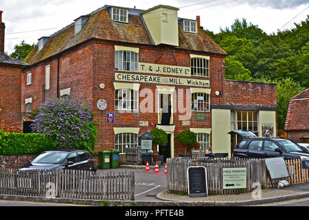 Chesapeake Mill in Bridge Street Wickham,Hampshire,England, is now houses a eclectic range of shops  selling traditional/vintage lifestyle accessories Stock Photo