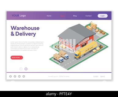 Warehouse Storage and Delivery Isometric Infographics Stock Vector