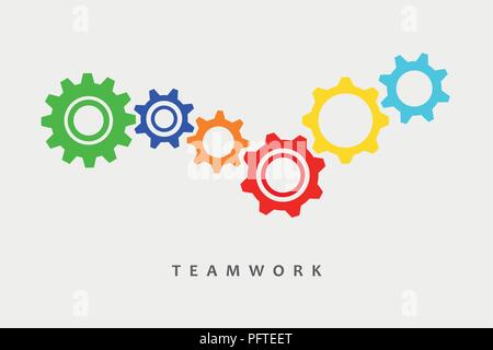 colorful gears idea teamwork vector illustration EPS10 Stock Vector