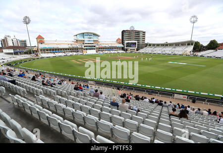 A general view of empty seats in the stands during play on day five of the Specsavers Third Test match at Trent Bridge, Nottingham. Stock Photo