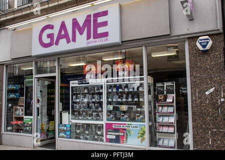 Stirling, United Kingdom - August 11 2018:   The front of Game vidoe games shop in Murray Place Stock Photo