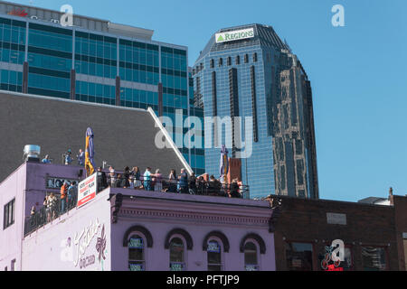 Roof top bar at Tootsie's orchid lounge in Nashville Tennessee Stock Photo