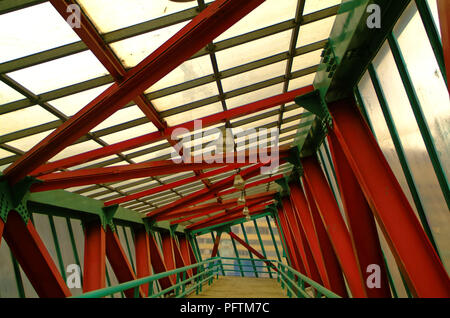 elevated pedestrian crossing in Moscow, Moscow ring road Stock Photo