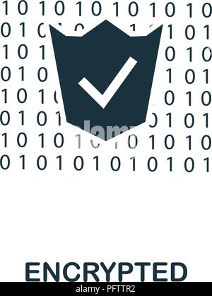 Encrypted icon. Monochrome style design from crypto currency collection. UI. Pixel perfect simple pictogram encrypted icon. Web design, apps, software Stock Vector