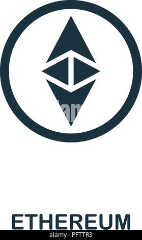 Ethereum icon. Monochrome style design from crypto currency collection. UI. Pixel perfect simple pictogram ethereum icon. Web design, apps, software,  Stock Vector