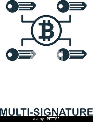 Multi-Signature icon. Monochrome style design from crypto currency collection. UI. Pixel perfect simple pictogram multi-signature icon. Web design, ap Stock Vector