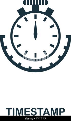 Timestamp icon. Monochrome style design from crypto currency collection. UI. Pixel perfect simple pictogram timestamp icon. Web design, apps, software Stock Vector