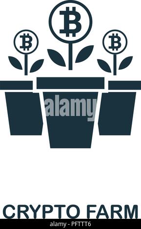 Crypto Farm icon. Monochrome style design from crypto currency collection. UI. Pixel perfect simple pictogram crypto farm icon. Web design, apps, soft Stock Vector