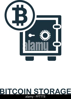 Bitcoin Storage icon. Monochrome style design from crypto currency collection. UI. Pixel perfect simple pictogram bitcoin storage icon. Web design, ap Stock Vector