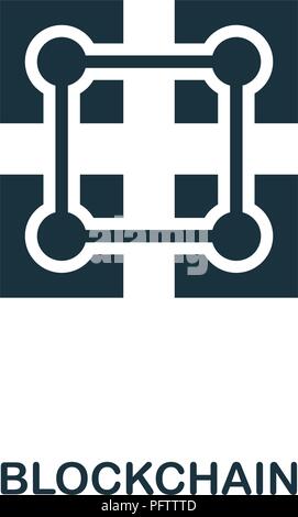 Blockchain icon. Monochrome style design from crypto currency collection. UI. Pixel perfect simple pictogram blockchain icon. Web design, apps, softwa Stock Vector