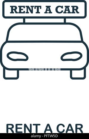 Rent A Car creative icon. Simple element illustration. Rent A Car icon symbol design from travel collection. Can be used for web, mobile and print. we Stock Vector