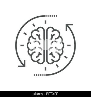 Concept of the thinking process, brainstorming, good idea, brain activity, insight. Flat line vector icon illustration design for your web design and print Stock Vector
