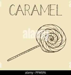 Vector hand drawn lollipop line icon, outline and filled vector sign, linear and full pictogram isolated, logo illustration Stock Vector