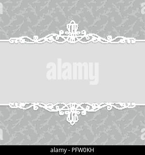 Vector frame of beautiful wedding invitations, postcards, greeting cards, photo frames, certificates in gray colors. Lovely backgrounds with a frame a Stock Vector