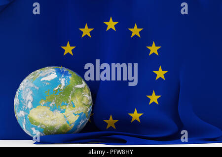 Earth globe focused on Europe Stock Photo - Alamy