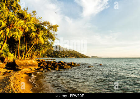 Beach at Caieira da Barra do Sul. Florianopolis, Santa Catarina, Brazil. Stock Photo