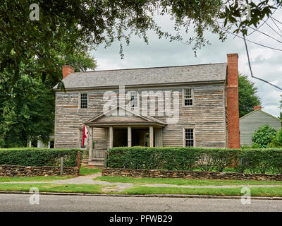 Rose-Morris craft house front entrance in Old Alabama Town, an outdoor museum, in Montgomery Alabama, USA. Stock Photo